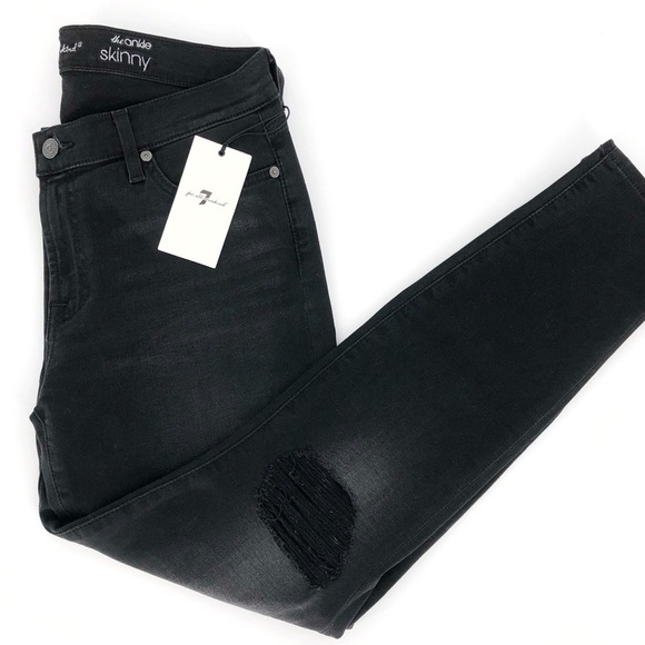 7 For All Mankind The Destroyed Ankle Skinny - Picture 2 of 4